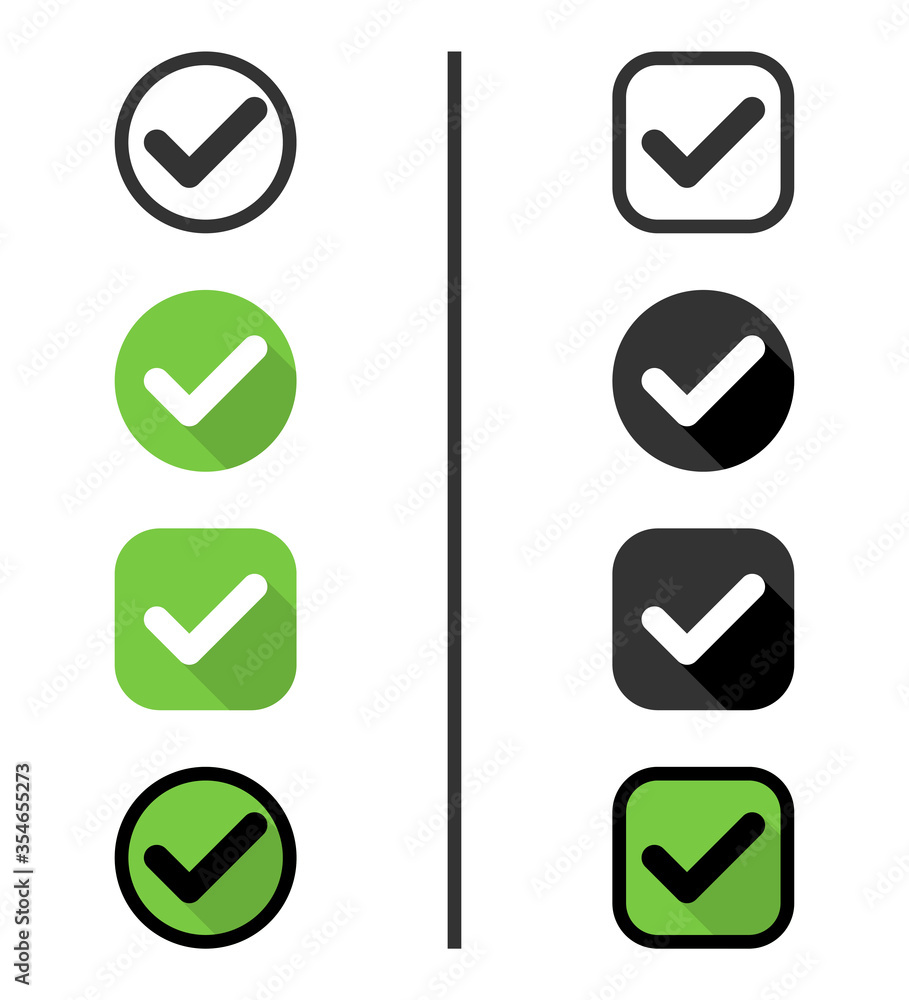 Check mark. Check mark vector icons, isolated. Vector illustration Check mark. Check mark vector icons, isolated. Vector illustration