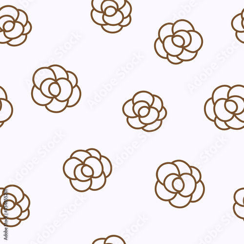 Vector nature seamless pattern with abstract line's flowers in hand drawn style. Floral texture for fabric design in hand-drawn style.
