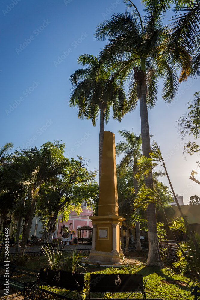 Santa Lucia Park, a popular downtown square, Merida, Yucatan, Mexico
