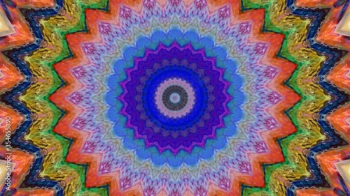 Beautiful Original Art therapy moving Mandala. Seamless loop psychotherapy. Geometric patterns to find or restore a sense of healthy mental balance. For yoga specialist, astrology, art therapist.