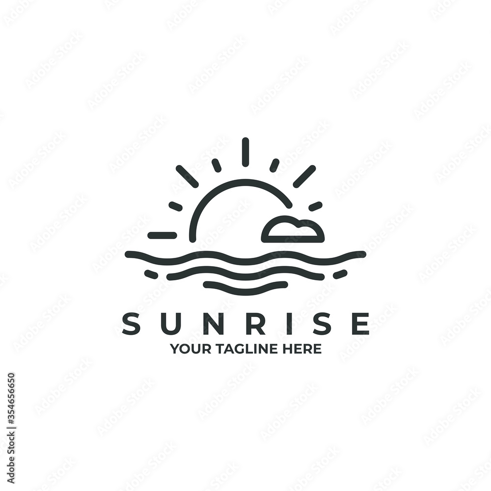 sunrise logo vector design illustration. logo icon, symbol and template