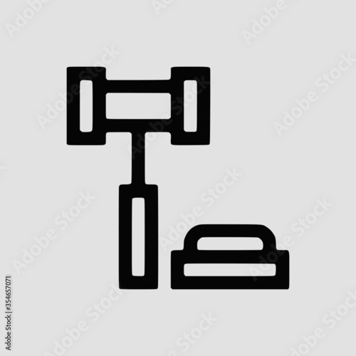 Vector Illustration of A Police Hammer Icon   Vector Line Icon   Police Vector Icon   Single Vector Icon