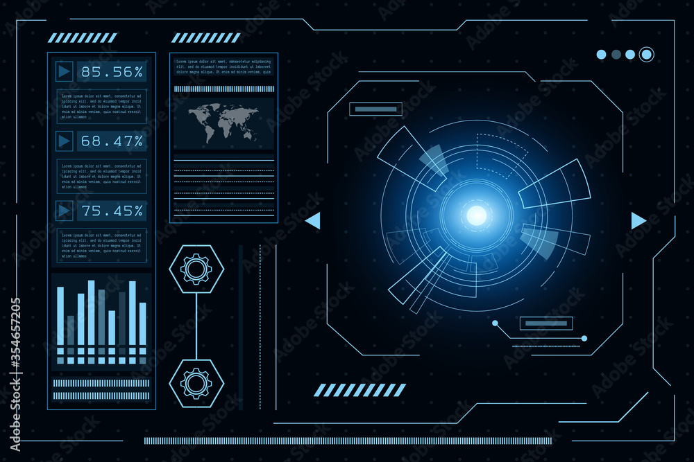 futuristic user interface, HUD, Technology abstract background , Vector illustration.	
