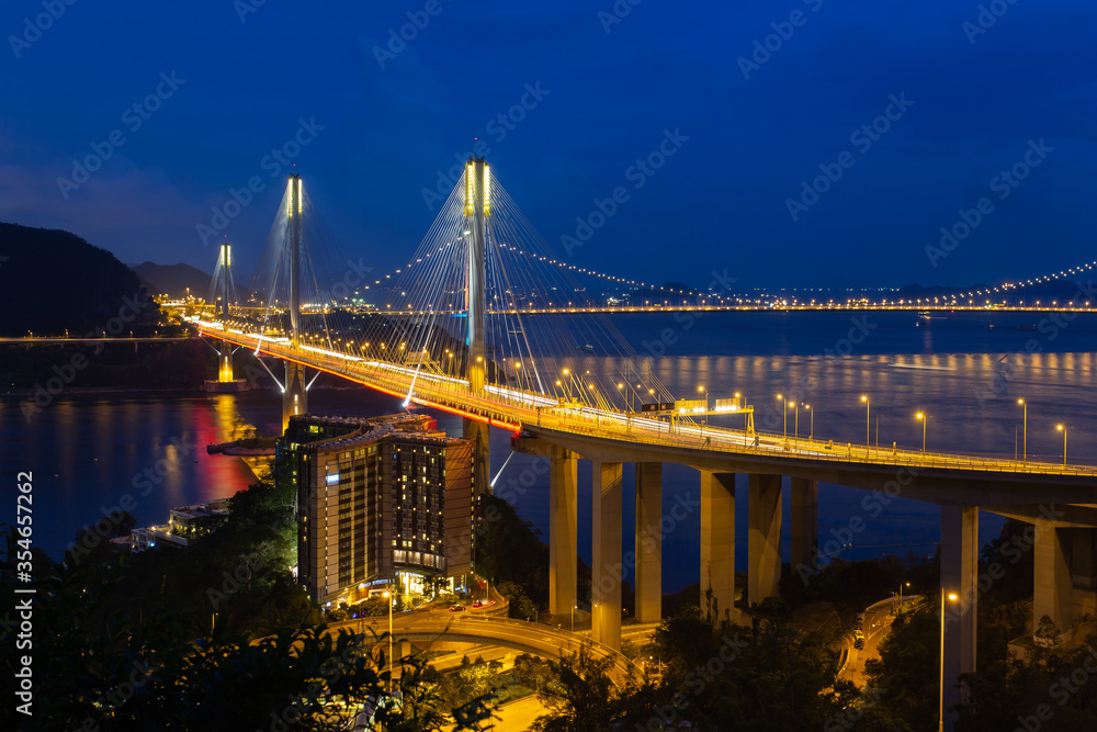 Hong Kong bridge at night