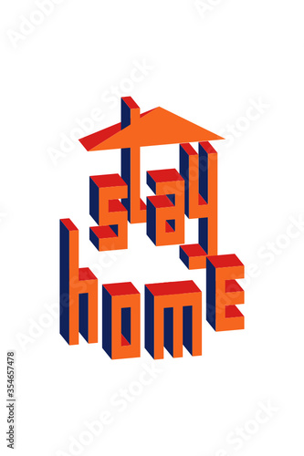 stay home - isometric design vector