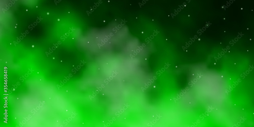 Light Green vector background with small and big stars. Shining colorful illustration with small and big stars. Best design for your ad, poster, banner.
