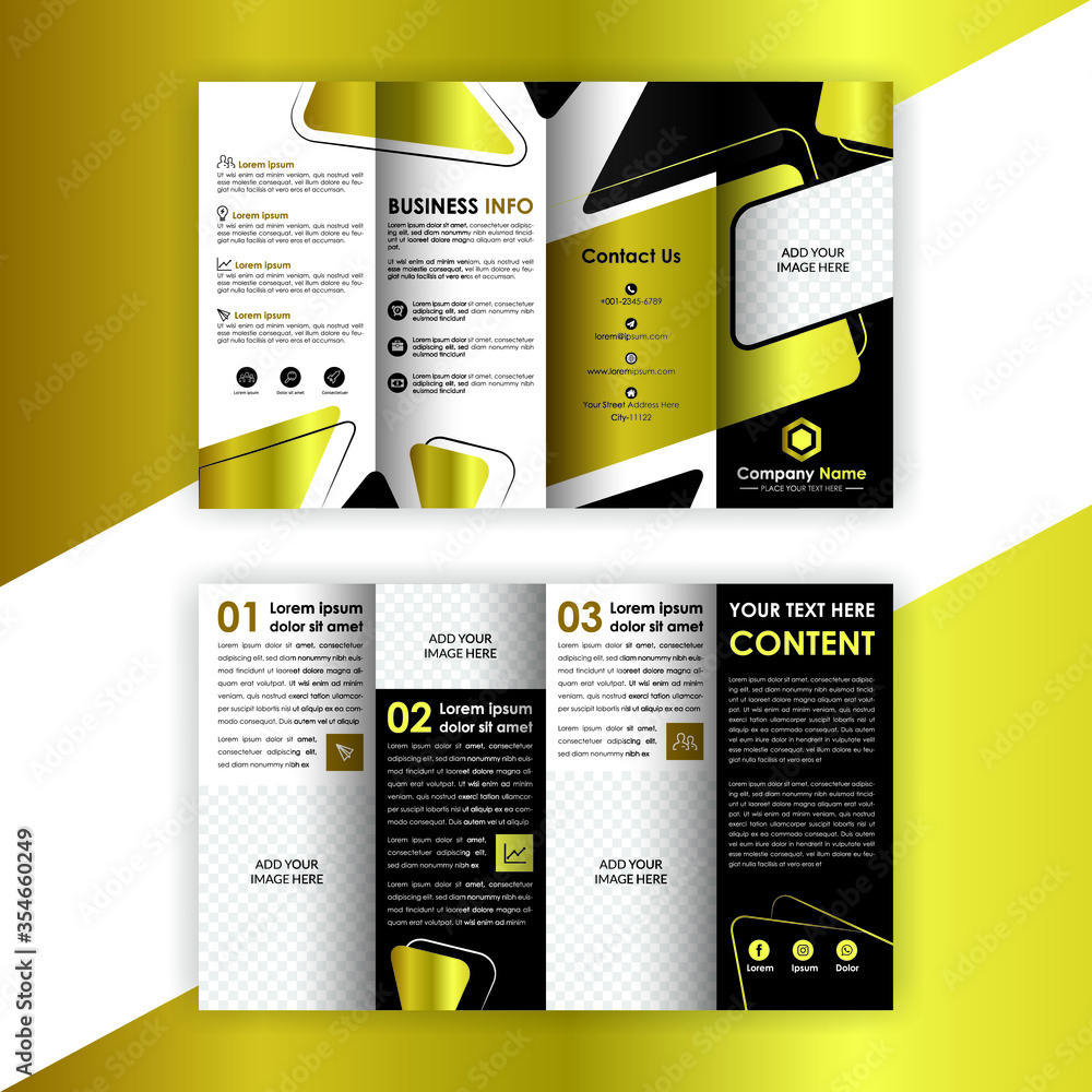 Accordion Fold Brochure, Four Fold Golden Brochure, Concertina Fold