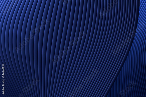 3d rendering, Abstract wall wave architecture blue luxury background , Blue luxury background for presentation, portfolio, website
