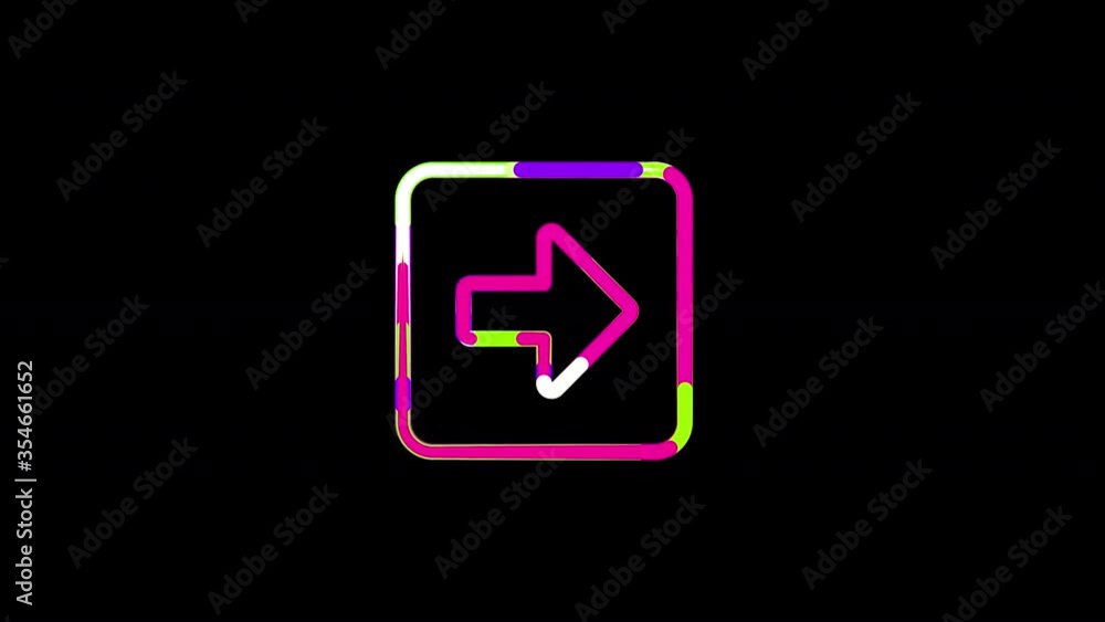Circles gather in symbol arrow square right. After it crumbles in a line and moves to the camera. Alpha channel black Circles gather in symbol arrow square right. After it crumbles in a line and moves to the camera. Alpha channel black