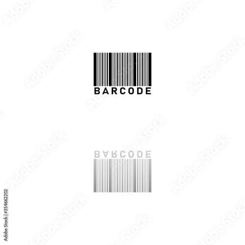 Bar code icon flat