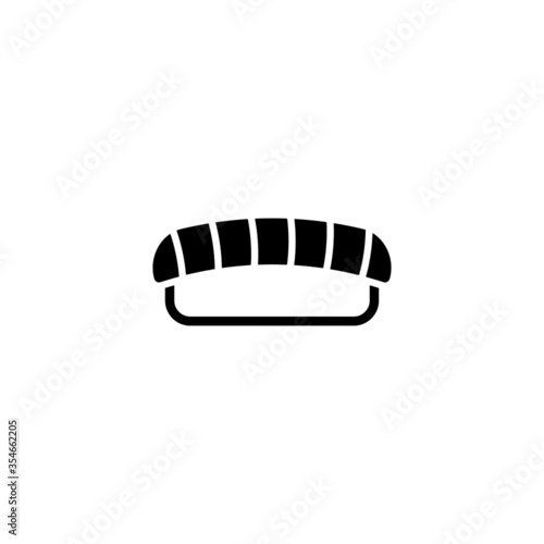 Sushi vector icon food in black solid flat design icon isolated on white background