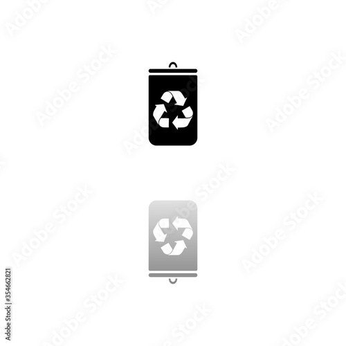 Trash bin icon flat