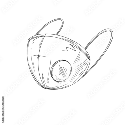 Surgical, Medical Face Mask that protects airborne diseases, viruses. Coronavirus. Defence from air pollution. Vector illustration
