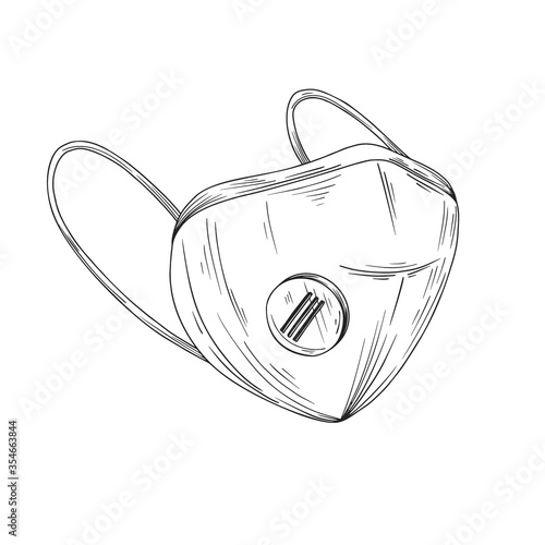 Surgical, Medical Face Mask that protects airborne diseases, viruses. Coronavirus. Defence from air pollution. Vector illustration