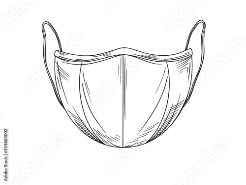 Surgical, Medical Face Mask that protects airborne diseases, viruses. Coronavirus. Defence from air pollution. Vector illustration