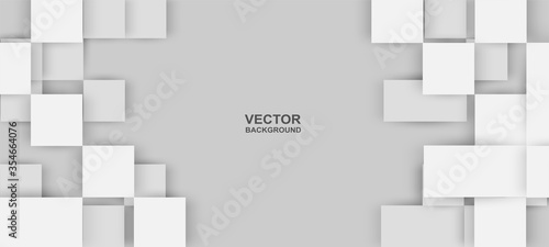 Abstract. Embossed paper square white background. light and shadow .Vector.