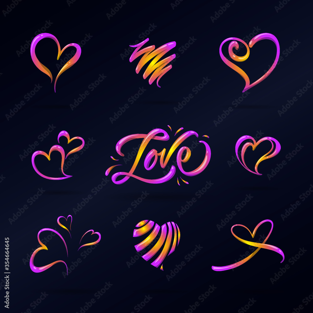 Love Simple Metallic 3D Lettering Love Simple Metallic 3D Lettering