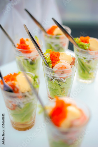 Shrimp japanese style canape salad