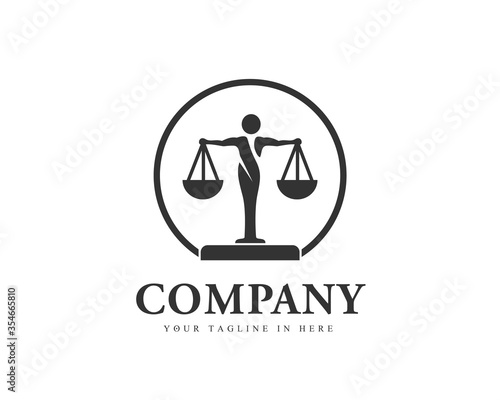 Circle scale balance lawyer justice logo design inspiration