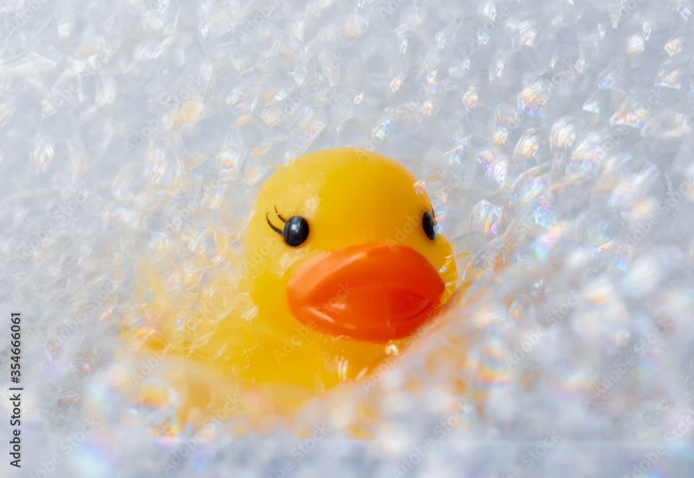 Rubber duck with bubble bath Rubber duck with bubble bath
