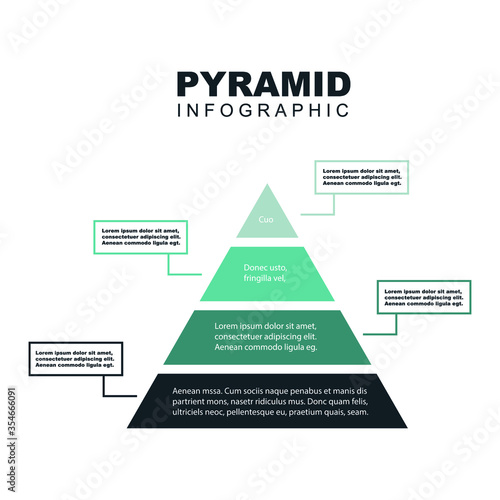 Pyramid Infographics. Funnel Pyramid with 5 charts