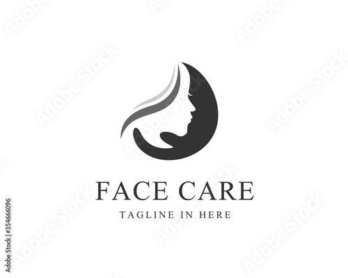 Beauty face care circle logo design inspiration