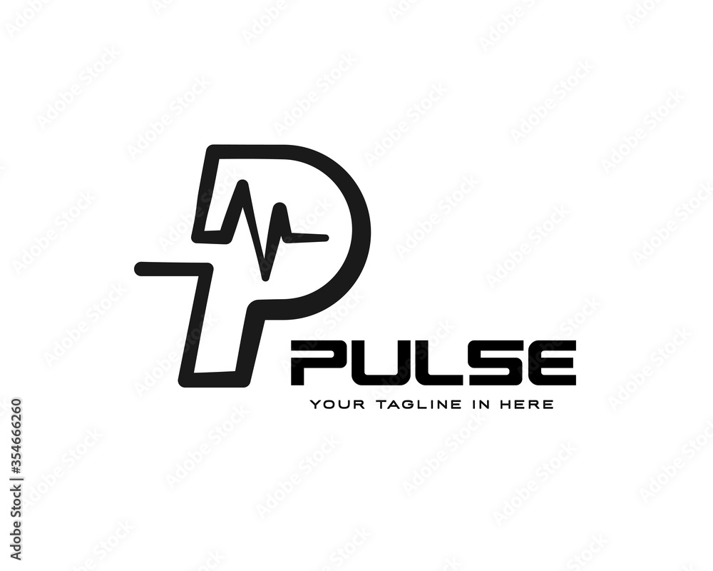 p initial pulse abstract line logo design inspiration p initial pulse abstract line logo design inspiration