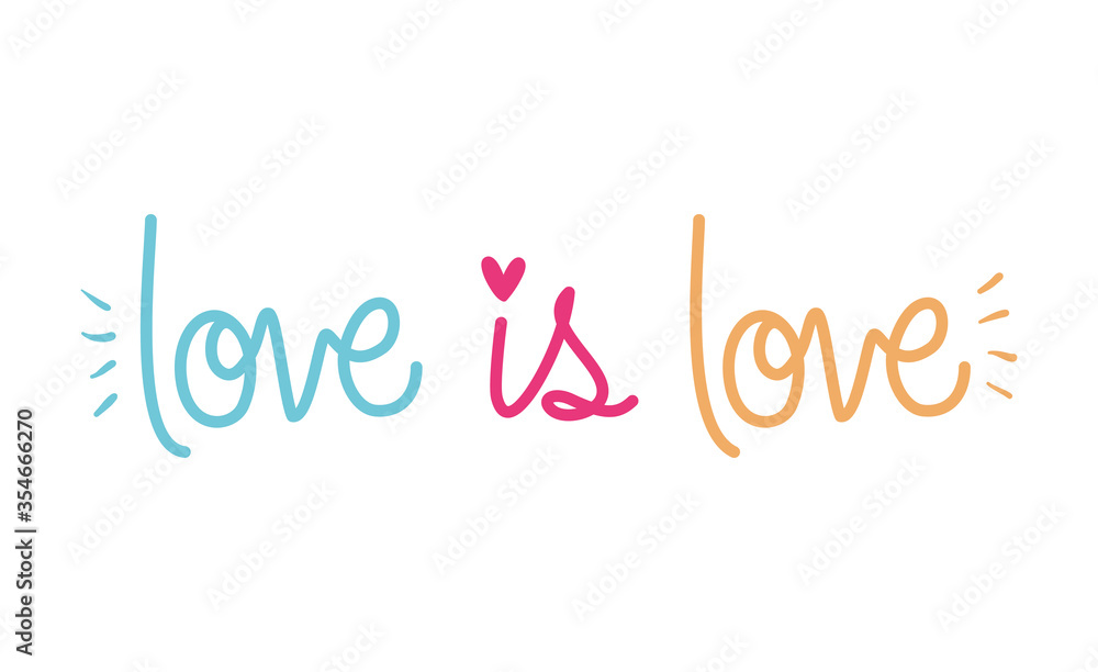 Isolated lgtbi love is love text vector design