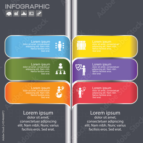 Business Infographic template layout with illustration of creative colorful pencil.