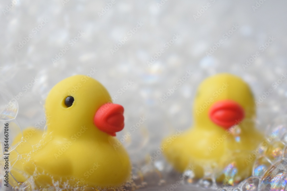 Rubber duck with bubble bath Rubber duck with bubble bath