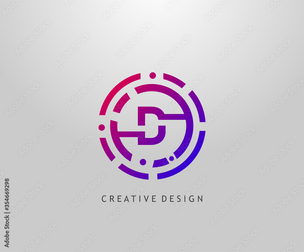 Abstract D Letter Logo. Modern Circle Network Technology Logo Design Abstract D Letter Logo. Modern Circle Network Technology Logo Design