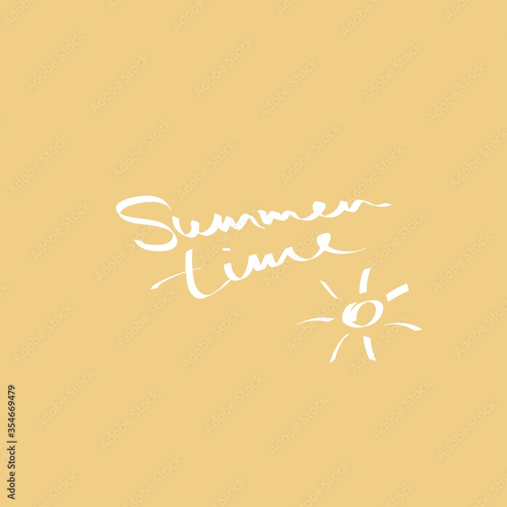 Summertime lettering. And the sun. Vector Hand drawn modern brush calligraphy for invitations and greeting cards, t-shirts, prints and posters. Summertime lettering. And the sun. Vector Hand drawn modern brush calligraphy for invitations and greeting cards, t-shirts, prints and posters.