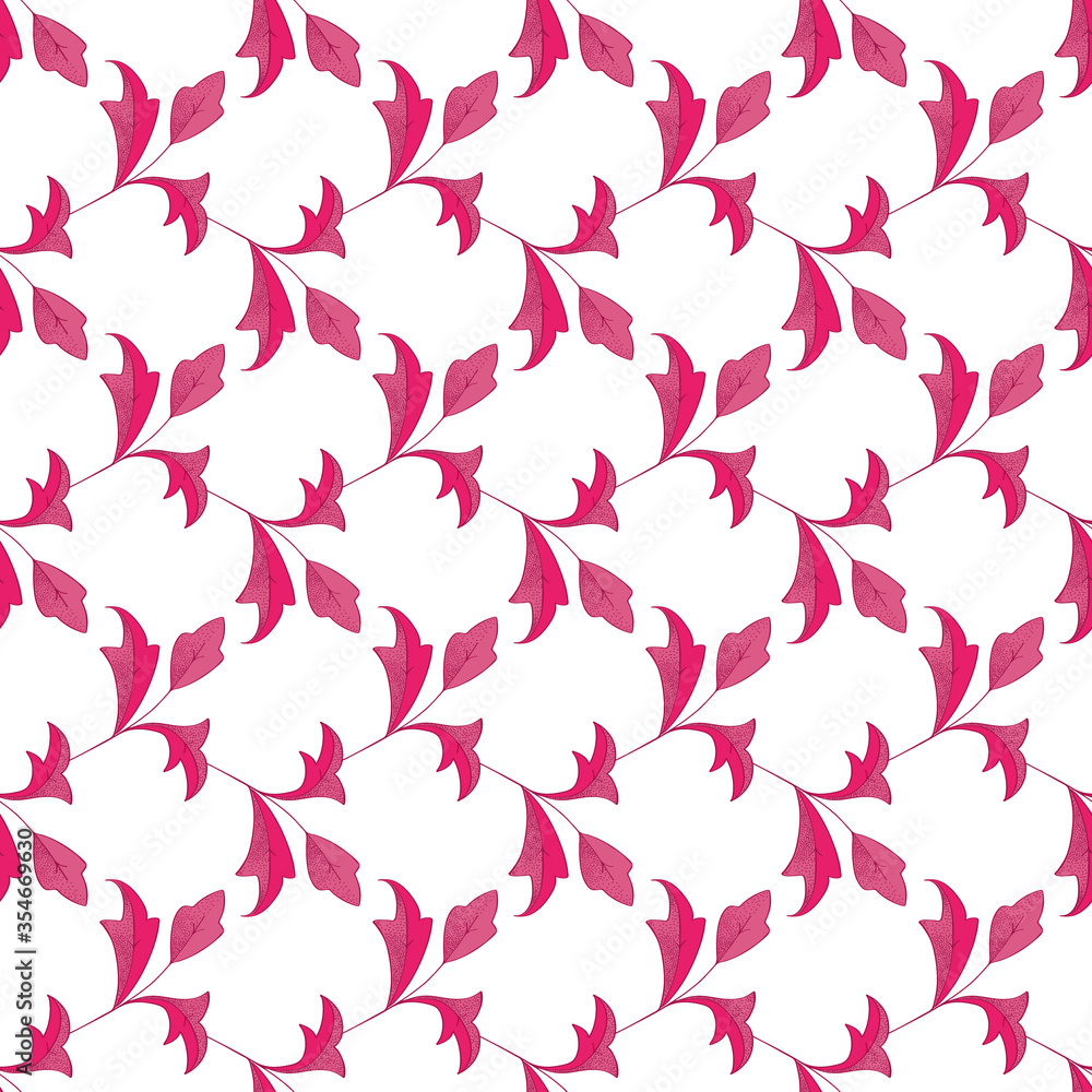 Seamless floral vector pattern with pink branches for decoration, print, textile, fabric prints, postcards, apparel, stationery goods Seamless floral vector pattern with pink branches for decoration, print, textile, fabric prints, postcards, apparel, stationery goods