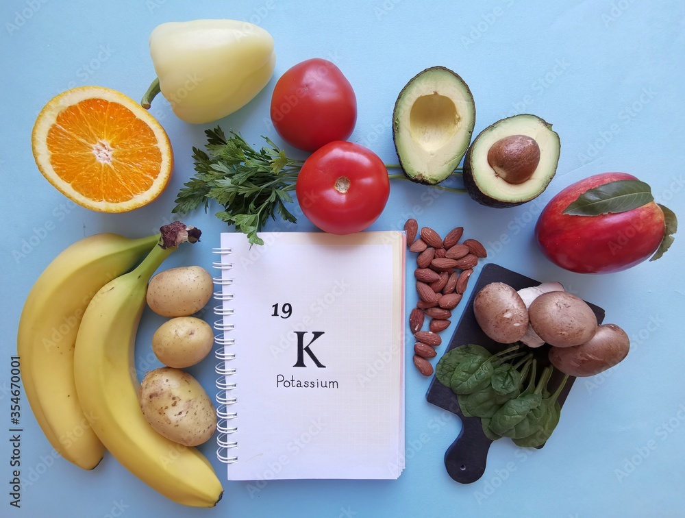 Food rich in potassium with the symbol K and atomic number 19. Natural