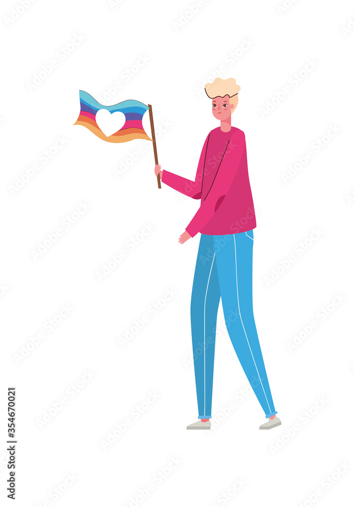 Woman cartoon with lgtbi flag vector design Woman cartoon with lgtbi flag vector design