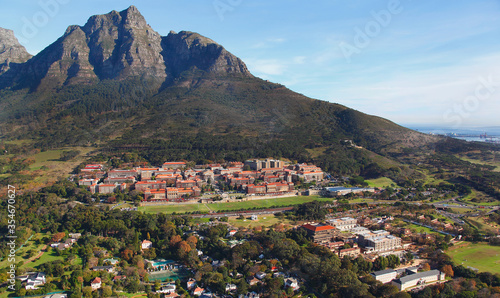 Cape Town, Western Cape / South Africa - 05/19/2011 - Aerial photo of University of Cape Town with Table Mountain in the background © Grant Duncan-Smith