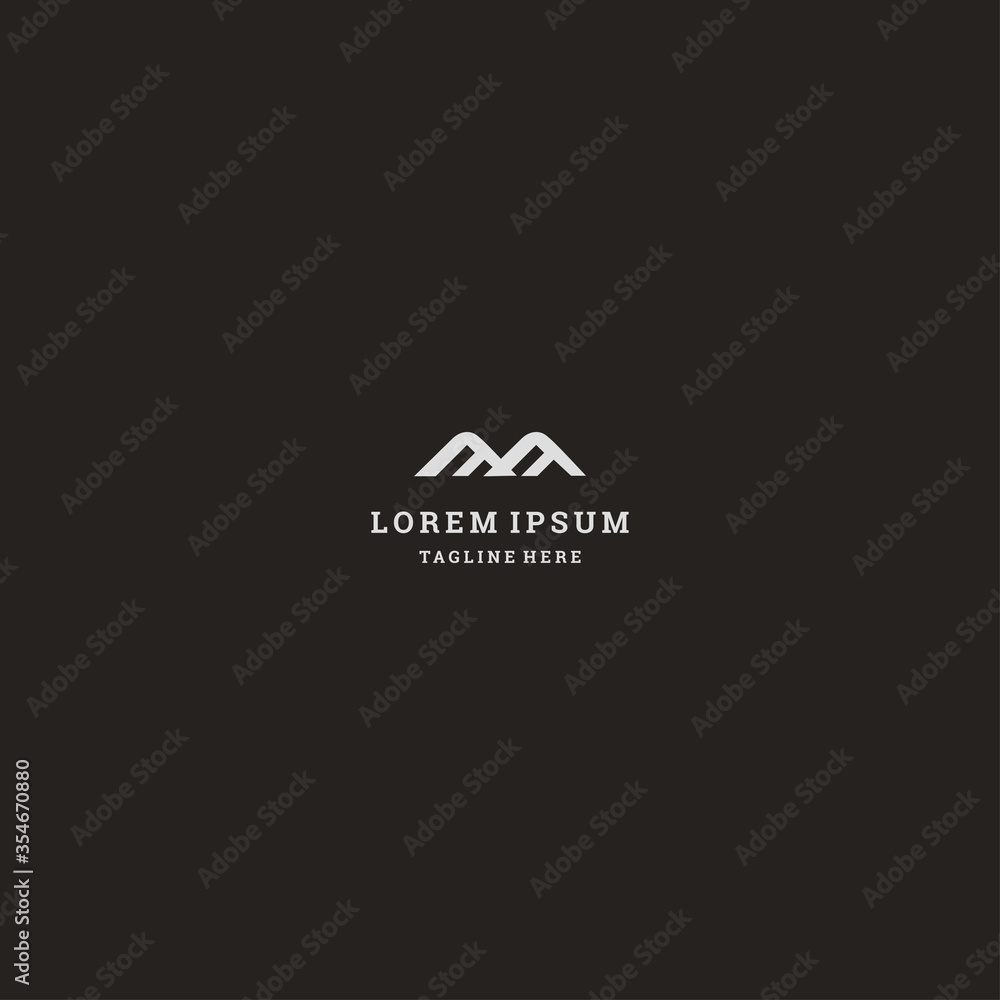 Letter M Mountain logo template design in Vector illustration 