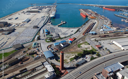 Port Elizabeth, Eastern Cape / South Africa - 07/25/2012: Aerial photo of Port Elizabeth Harbour