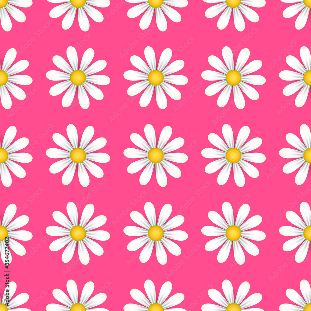 Seamless pattern camomile on a pink background Seamless pattern camomile on a pink background