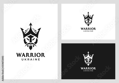 warrior logo design premium vector