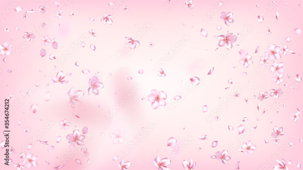 Nice Sakura Blossom Isolated Vector. Feminine Showering 3d Petals Wedding Design. Japanese Funky Flowers Illustration. Valentine, Mother's Day Watercolor Nice Sakura Blossom Isolated on Rose Nice Sakura Blossom Isolated Vector. Feminine Showering 3d Petals Wedding Design. Japanese Funky Flowers Illustration. Valentine, Mother's Day Watercolor Nice Sakura Blossom Isolated on Rose