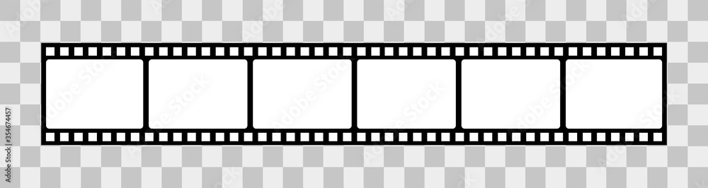 Film strip. Blank photo frames .Symbol film strip isolated on transparent background. Vector illustration