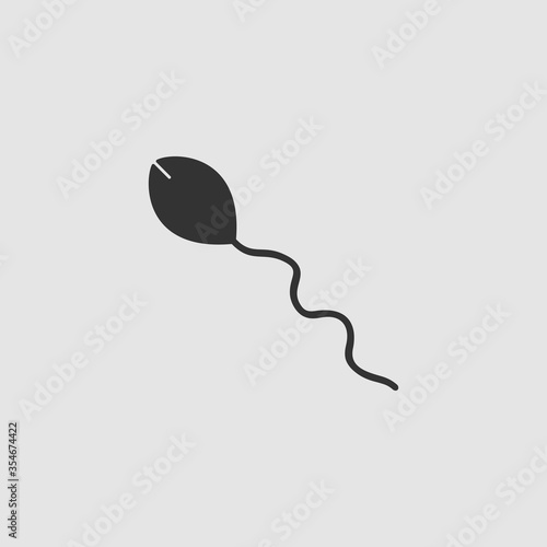 Sperm icon flat.