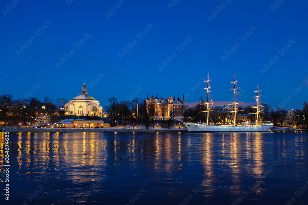 Fototapeta premium A Ship in Stockholm Sweden