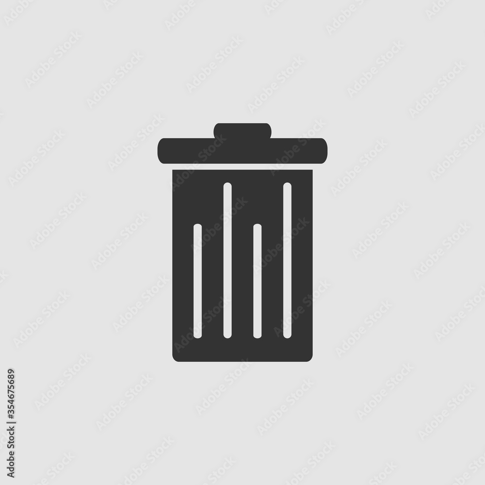 Trash can icon flat. Trash can icon flat.