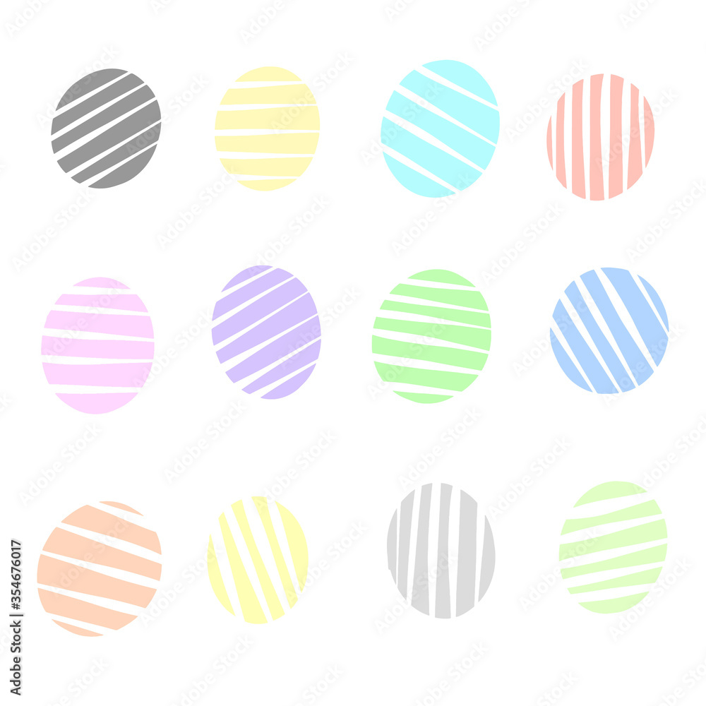 Set of Colourful Simple Retro Cricle Patterns