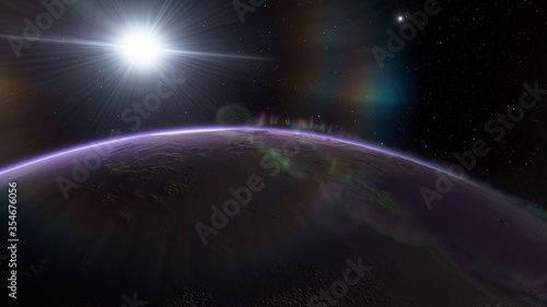 beautiful space background, planetary background, realistic surface of a distant planet, cosmic background 3d render photo