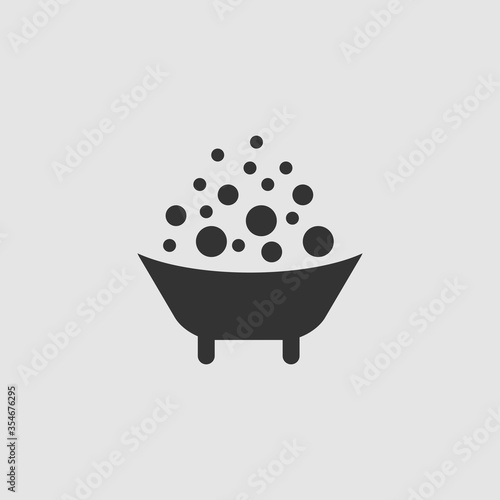 Baby bath icon flat.