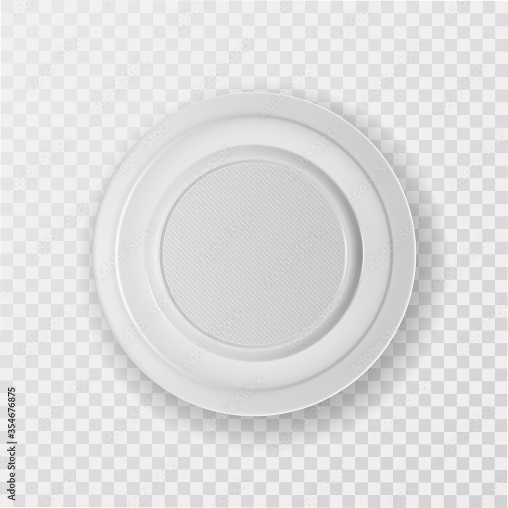A white plastic plate A white plastic plate