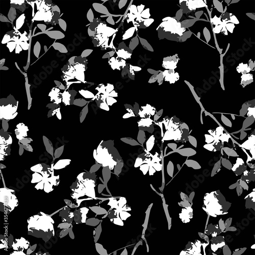 Beautiful floral print design textiles illustration. ornament floral pattern. flowers leaves seamless. Vector